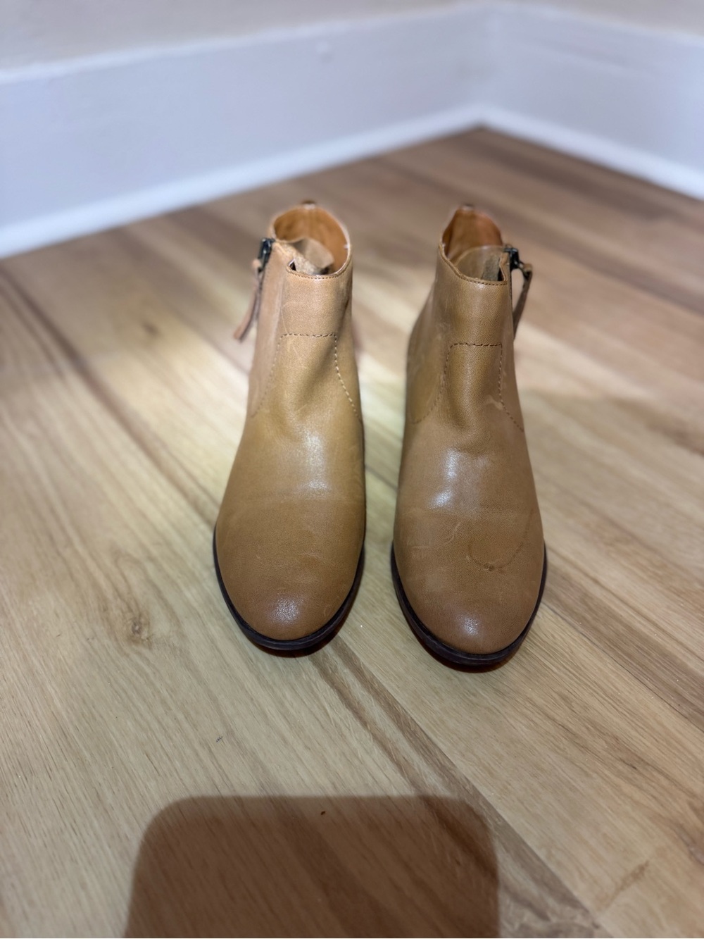 Lucky Brand Women's Tan Ankle Booties with Side Zip